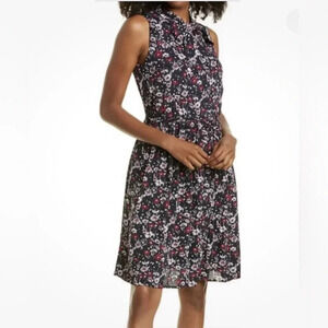 Brooks Brothers Red Fleece | Daisy floral sleeveless dress tie neck Women size 2